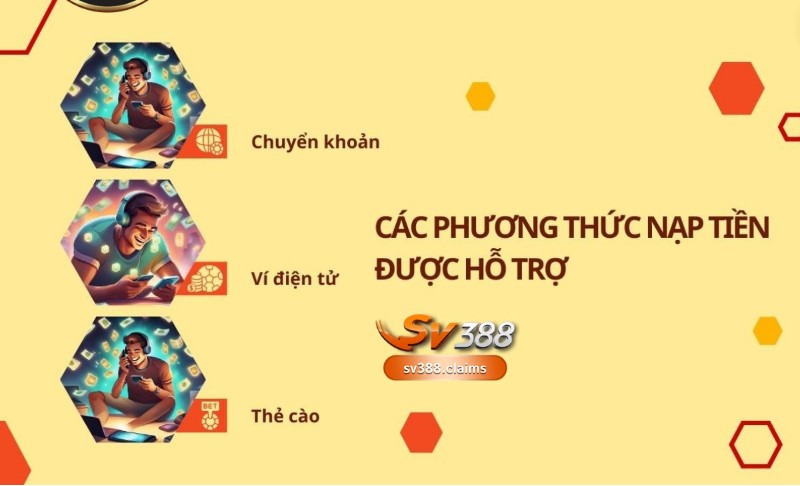 Các Phương Thức Nạp Tiền SV388 Được Hỗ Trợ